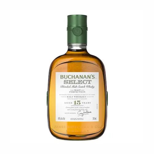 Bottle of Buchanan’s Select 15 Year blended malt Scotch whisky