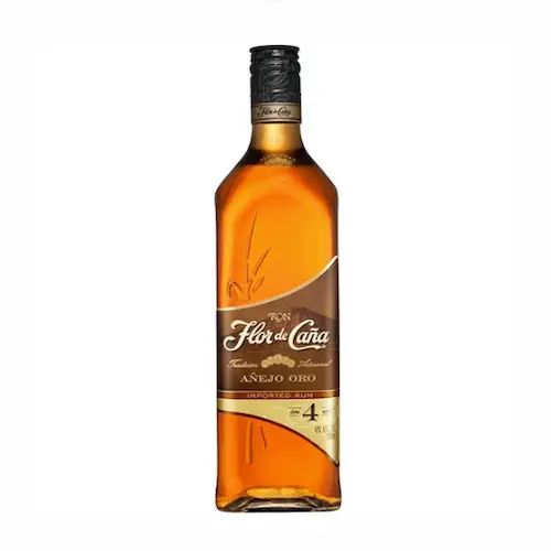 Bottle of Flor de Caña 4 Year Añejo Oro rum