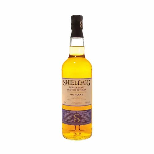 Bottle of Shieldaig Highland single malt Scotch whisky